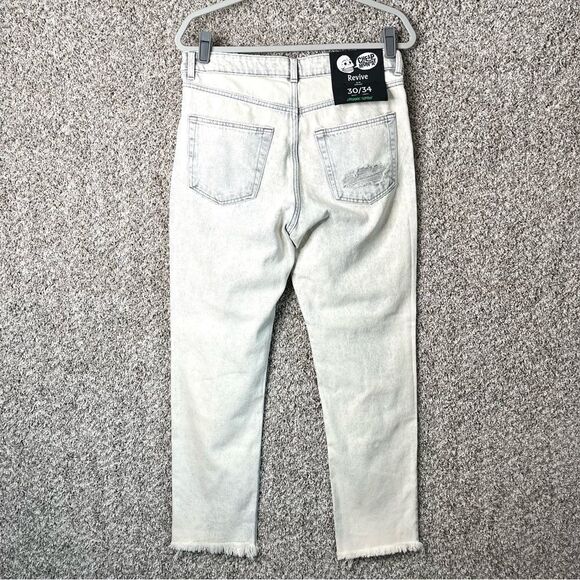 Cheap Monday Jeans Men’s 30x34 Average White Revive Slim Straight Raw Hem NWT - Picture 6 of 8